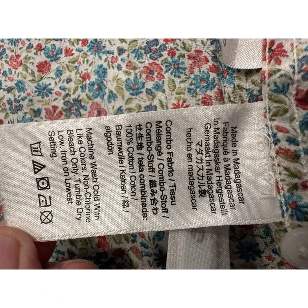 J. Crew Button-Down Shirt Size S Mini Floral 100% Cotton light  Weight Soft